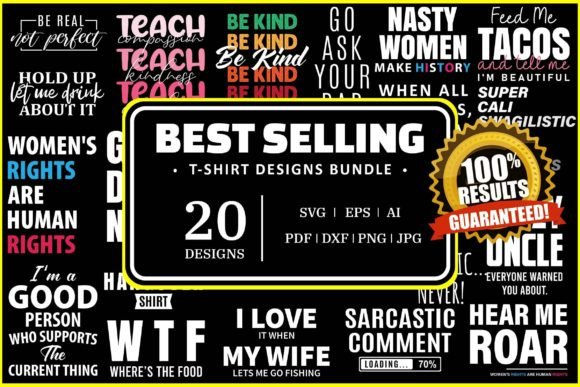Download 20 Best Selling T-Shirt Designs Bundle - Best Collection